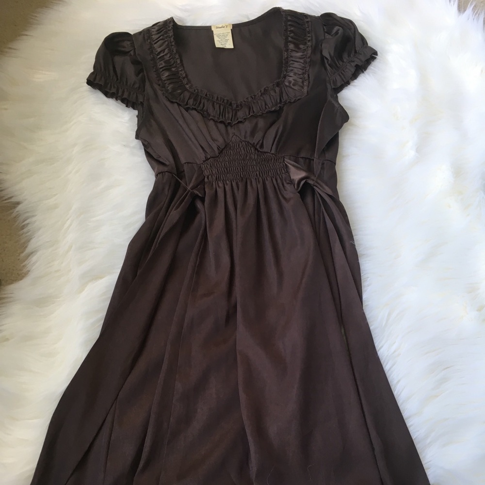 Chocolate brown silken dress